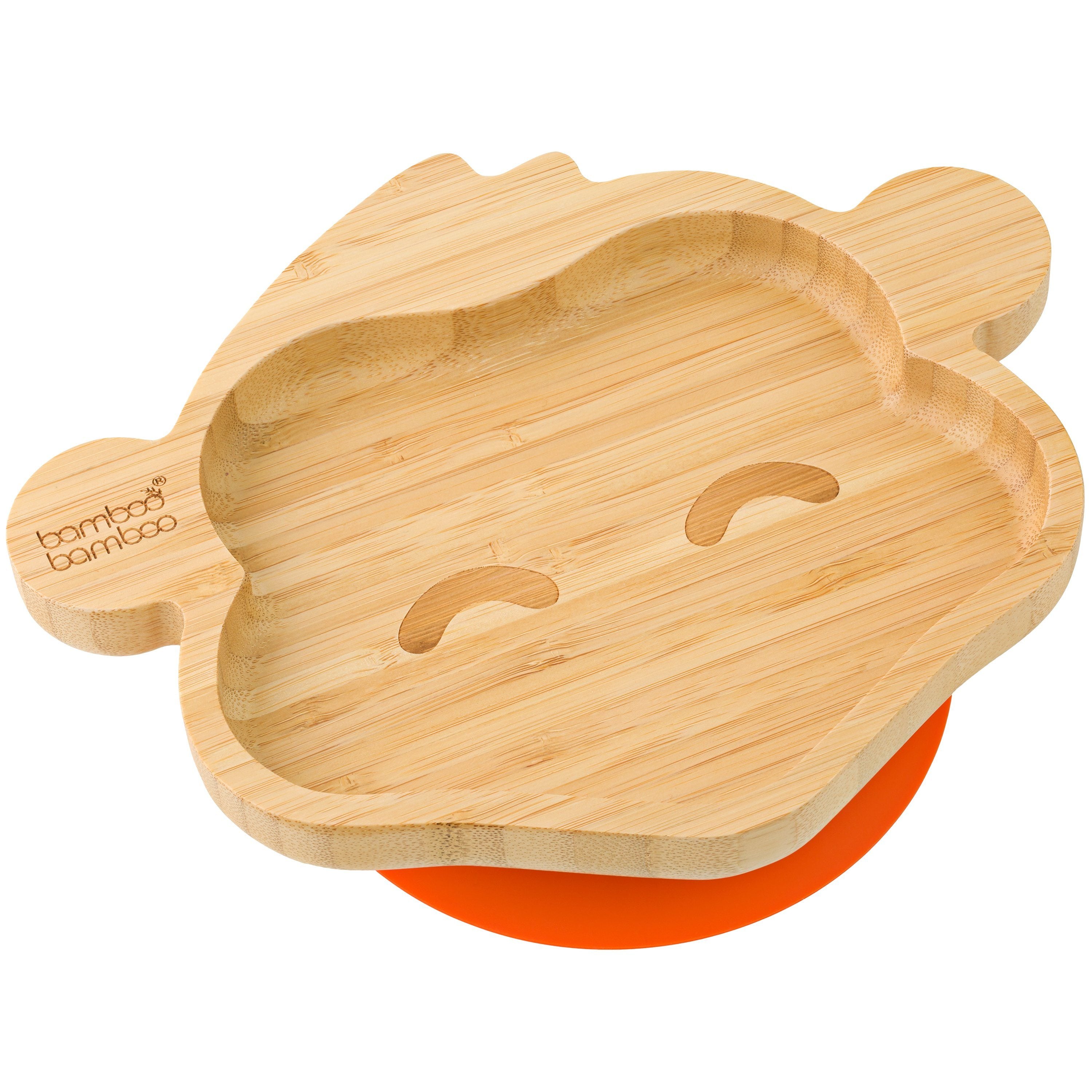 Bamboo Cheeky Monkey Suction Plate Baby Product bamboo bamboo Orange