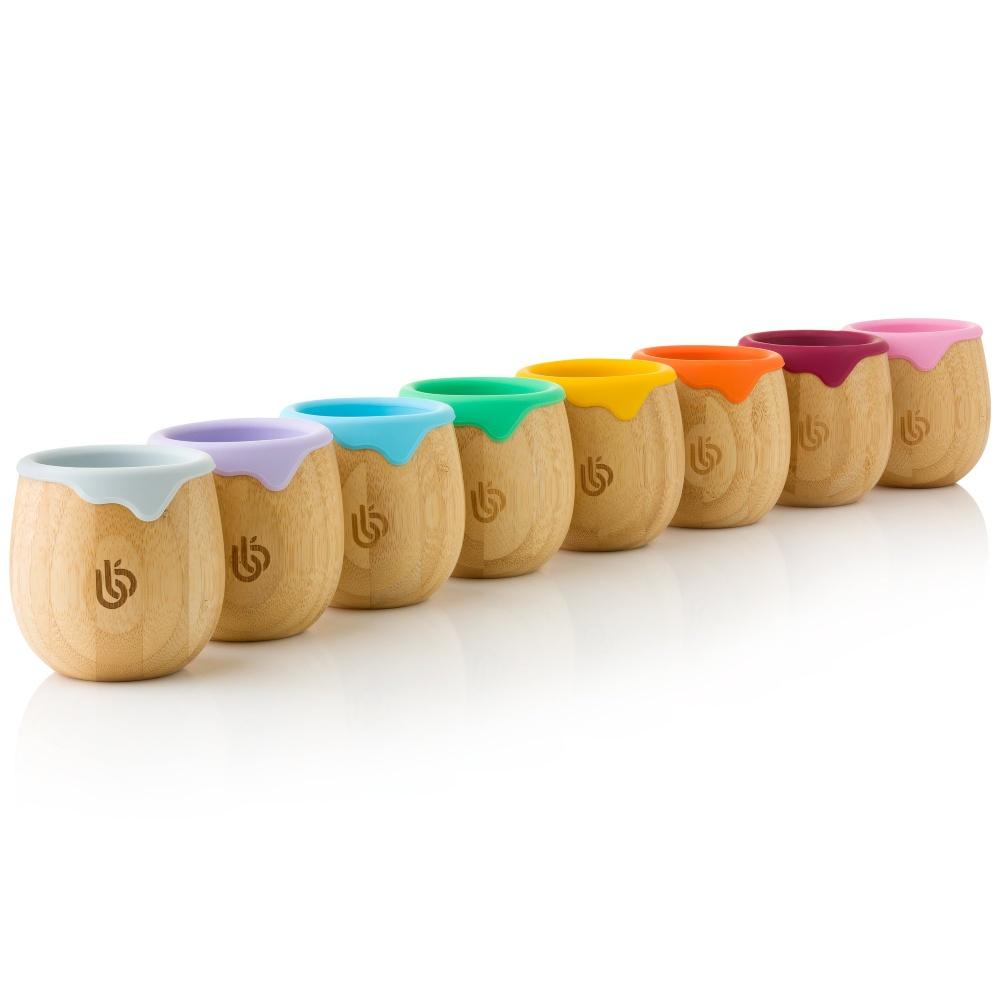 Bamboo Toddler Cup for Kids, 150ml Bamboo Transition Cup for Baby with Silicone Liner, can also be used as Snack Cup, Ideal for Baby-Led Weaning, Promotes Drinking and Oral Motor Skills,