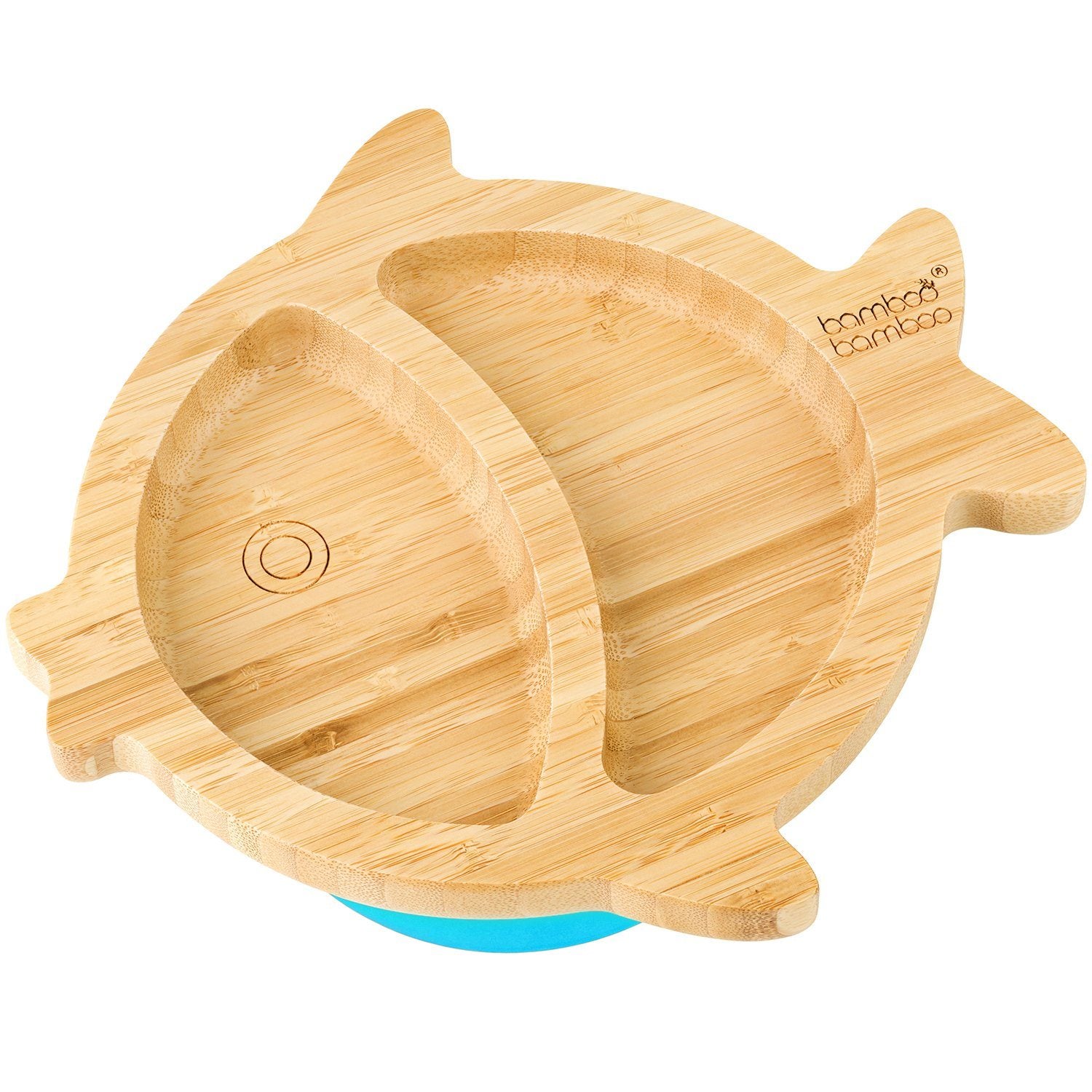 Bamboo Little Fish Suction Plate Baby Product bamboo bamboo Blue