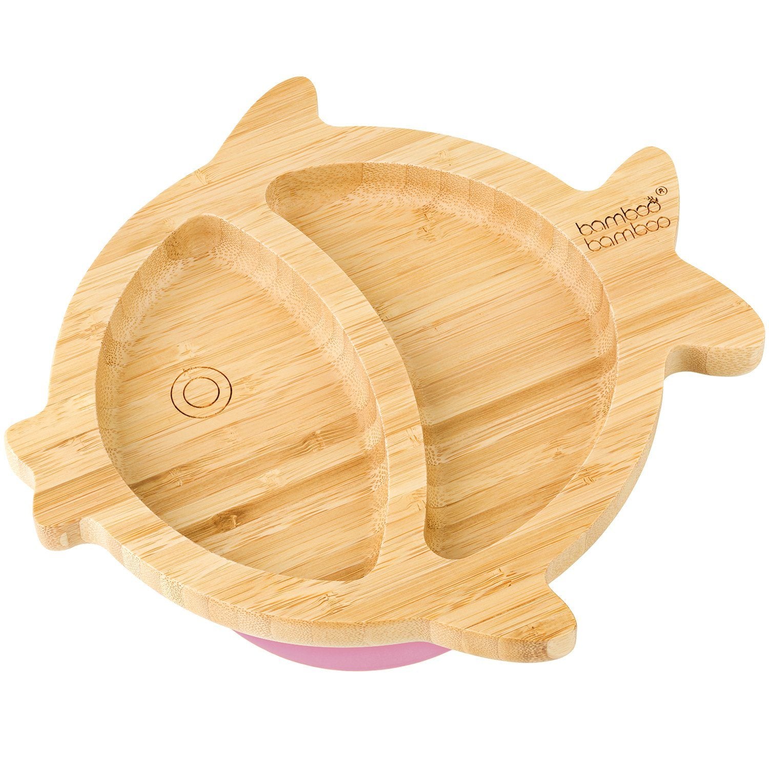 Bamboo Little Fish Suction Plate Baby Product bamboo bamboo Pink