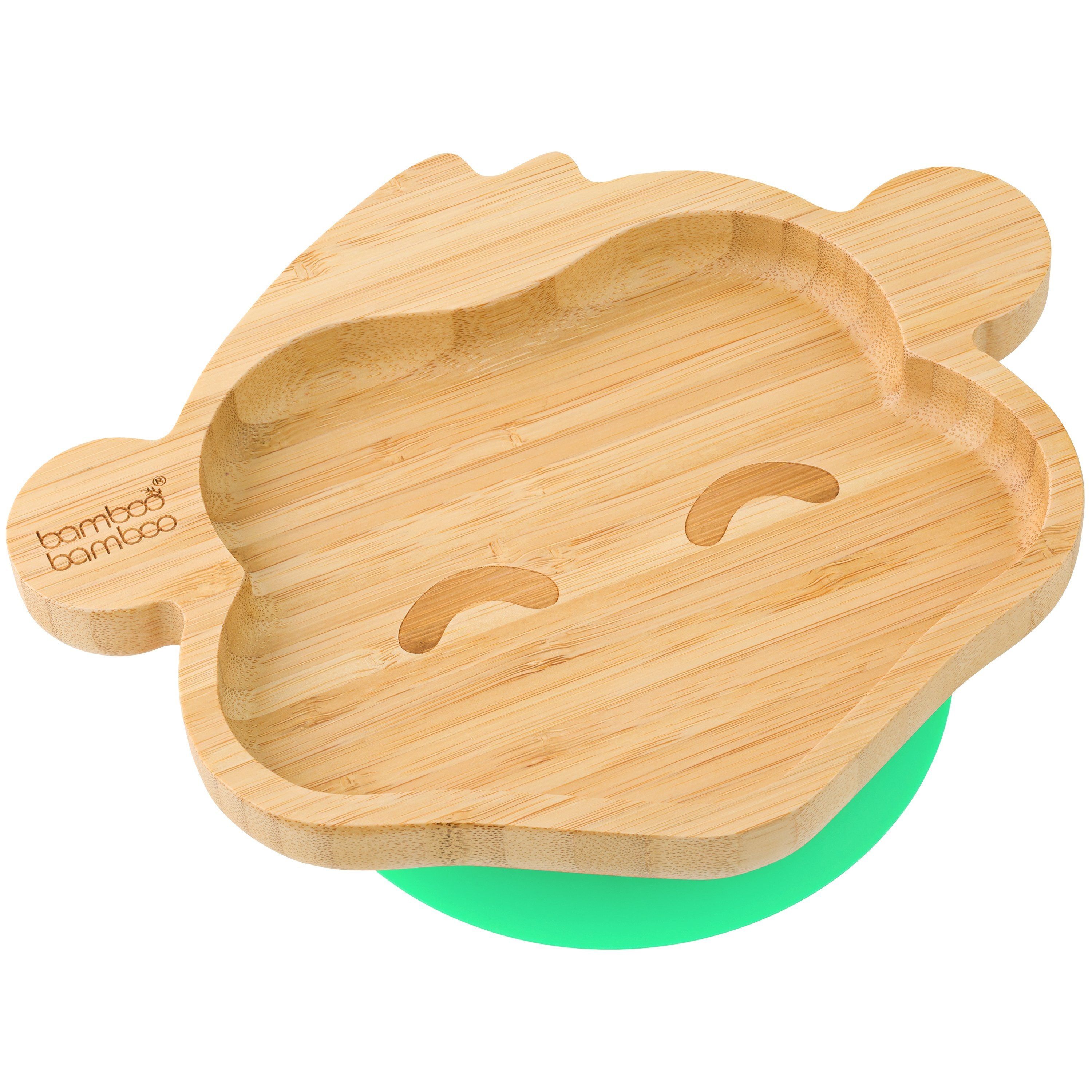 Bamboo Cheeky Monkey Suction Plate Baby Product bamboo bamboo Green
