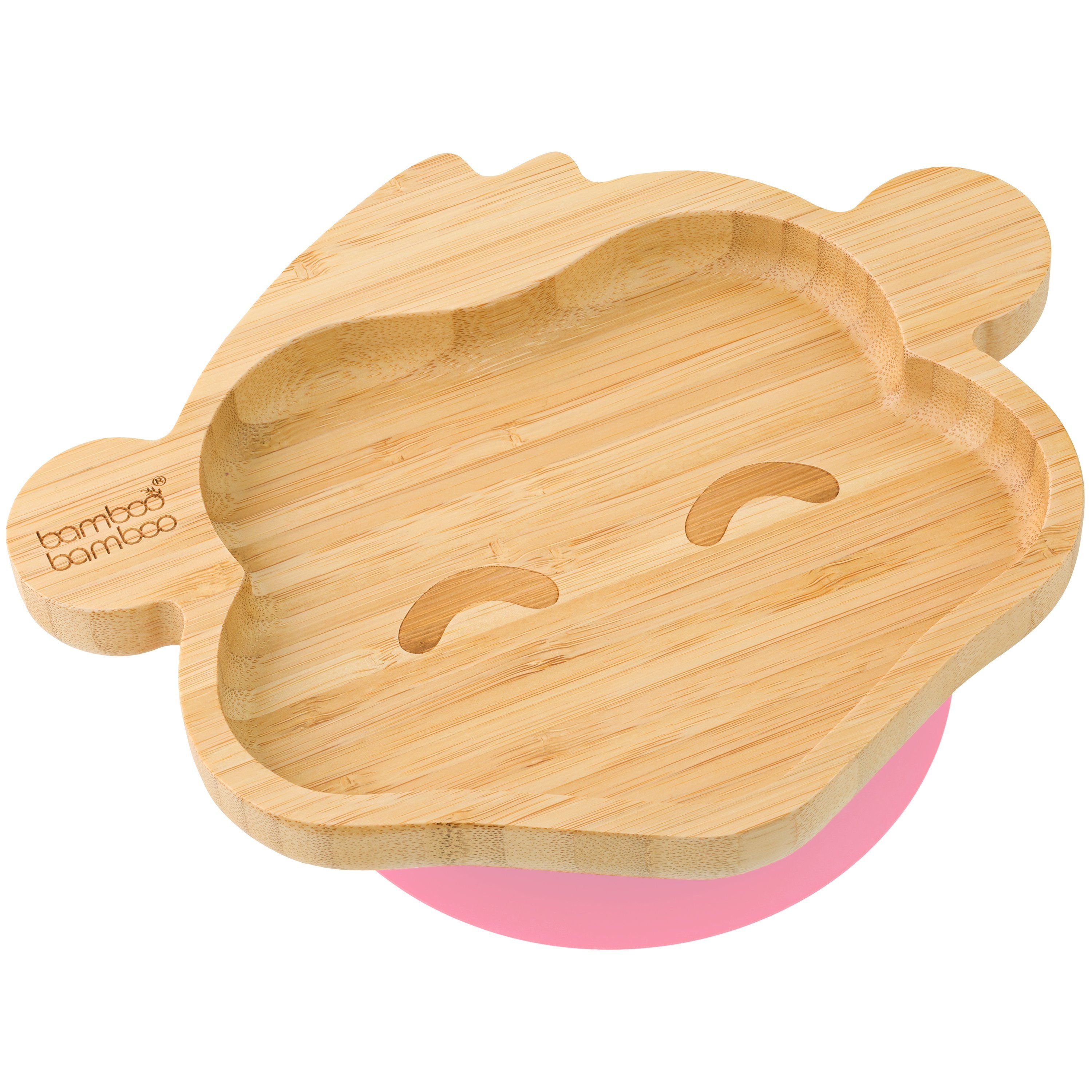 Bamboo Cheeky Monkey Suction Plate Baby Product bamboo bamboo Pink