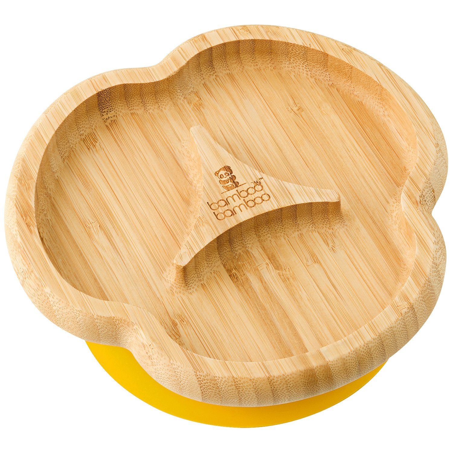 Bamboo Taste Plate Feeding Products bamboo bamboo Yellow