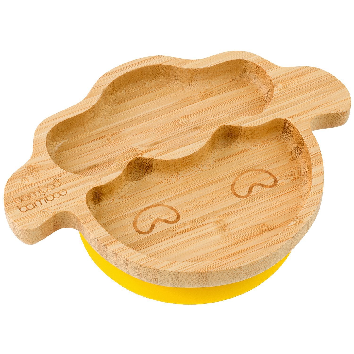 Bamboo Little Lamb Suction Plate Feeding Products bamboo bamboo Yellow