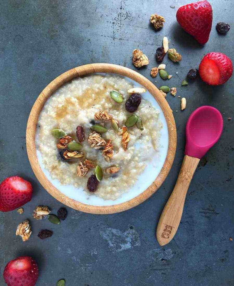 Creamy Millet Porridge with Fruit - Six Hungry Feet