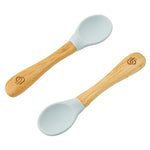 Lovely Bamboo & Silicone Baby Spoons for Learning Self-Feeding