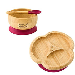 Taste Plate and Bowl Bundle Gift Set bamboo bamboo Cherry 