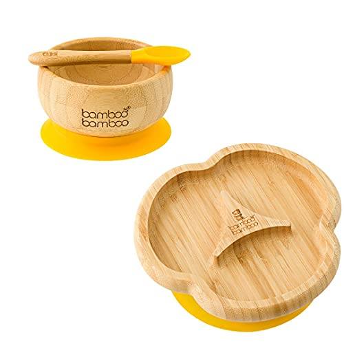 Taste Plate and Bowl Bundle Gift Set bamboo bamboo Yellow 